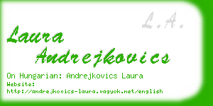 laura andrejkovics business card